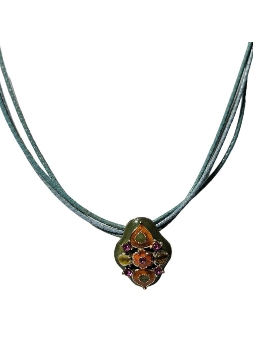Vintage Floral Pendant Necklace Retro 60s 70s Fashion Jewelry Women